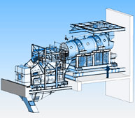 3D design: washing drum with de-watering screen feeder